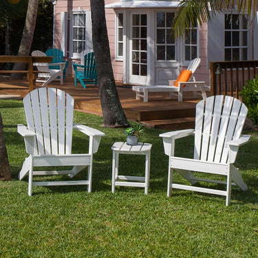 POLYWOOD South Beach Adirondack 3-Piece Set - White